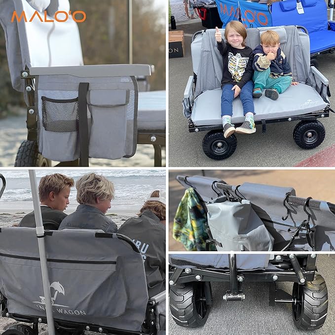 The Lounge Wagon – The Only Wagon That Converts into a 2-Person Chair - 3-in1 cart - Included Cargo net- Ultimate Beach Wagons– Beach Chairs for Adults – Sports Wagon(Umbrella Sold Separately)…