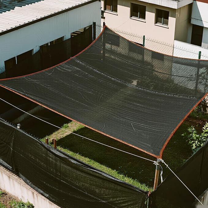 winemana 20x48 FT Black Shade Cloth, 70% UV Resistant Mesh Tarp with Reinforced Grommets, Breathable Sun Shade Net for Garden, Greenhouse, Patio Plants and Animal Coop Cover