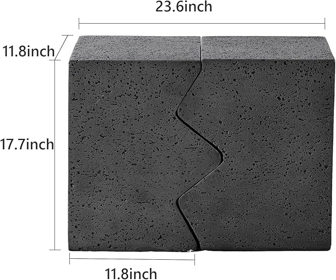 COSIEST Concrete Side Table, Set of 2 Rectangular Outdoor Side Tables, Decorative Garden Stools for Indoor Outdoor, Accent Table Patio Side Table End Table w Spotted, Dark Grey