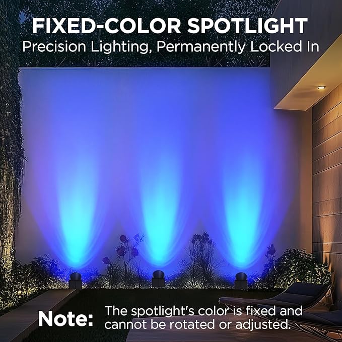 InnoGear Solar Lights Outdoor Waterproof Halloween Christmas Solar Garden Light for Outside Yard Landscape Lighting Pathway Spot Lights Spotlight Wall Light Auto On/Off, 2 Pack (Blue Light)