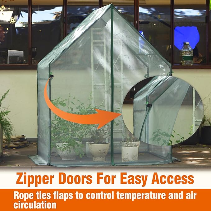 Gardzen Mini Greenhouse with Mesh Cover, Portable Outdoor Greenhouse, Enhanced Ventilation, Ideal for Spring, Summer & Fall 36.2"(L) x53.3(W) x66.1(H)