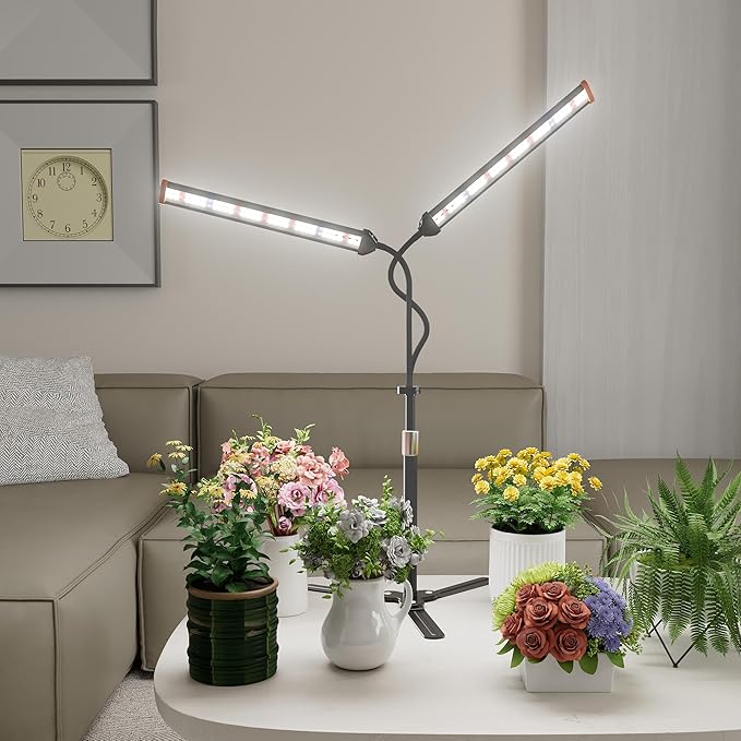 GooingTop Grow Light for Indoor Plants Growing Full Spectrum LED Lamp with Optional Dimming & Timer