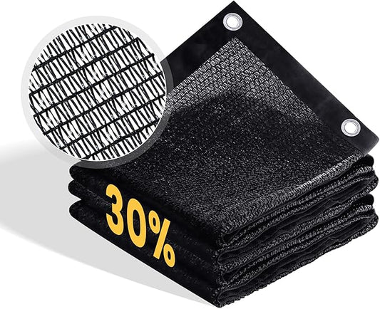 VICLLAX 30% Shade Cloth, 15x19FT Durable Black Mesh Trap with Every 3 FT Grommet, Sun Shade Fabric Netting for for Plants Cover, Greenhouse, Chicken Coop, Barn Kennel, Garden Patio