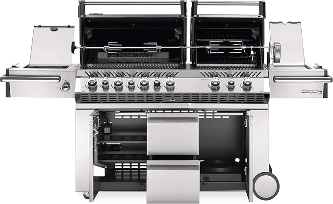 Napoleon PRO825RSBINSS-3 Prestige PRO 825 RSBI Natural Gas Grill, sq.in. + Infrared Rear & Bottom Range Burner, Stainless Steel