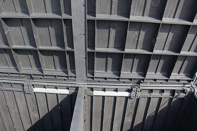 BTEXPERT 150 Gallon Large Resin Deck Box, Outdoor Storage Container with Metal Rods & Partition for Patio Furniture Cushions Garden Tools Equipment Waterproof Lockable UV Resistant