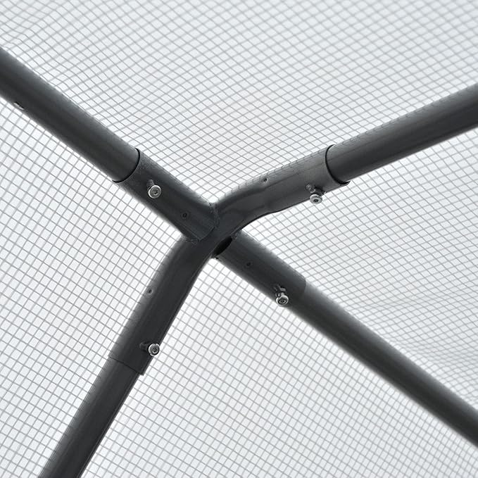 Outsunny 8' x 6' x 7' Walk-in Greenhouse, Outdoor Garden Warm Hot House with 4 Roll-up Windows, 2 Zippered Doors and Weather Cover, White