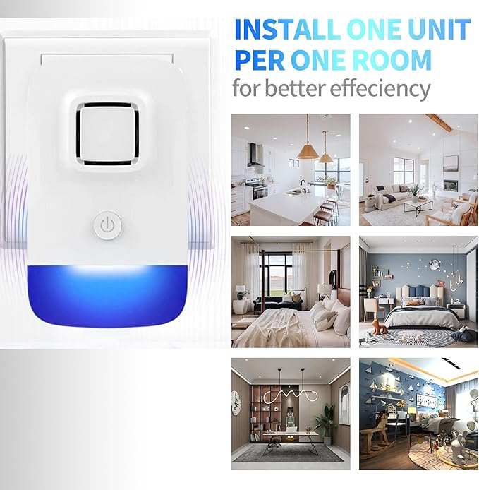 Ultrasonic Pest Control Repeller Plug in, Electronic Rodent Repellent for Indoor Home, Mosquito Repellent, Cockroach Killer, Spider Repellent (6 Pack)