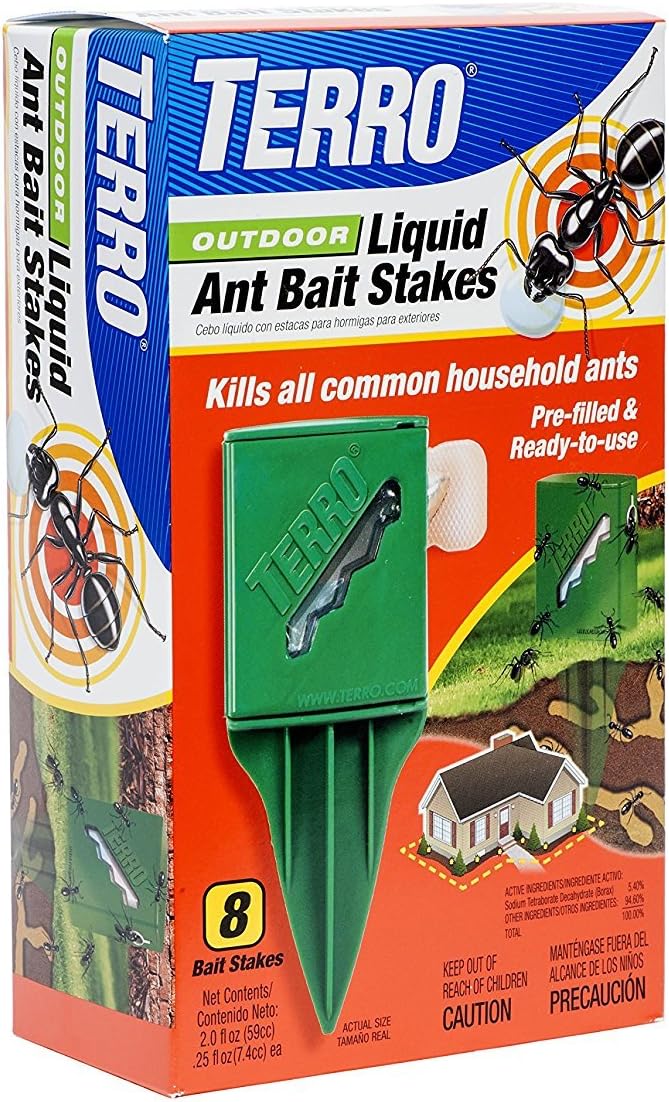 Terro T1812-2 Outdoor Liquid Ant Killer Bait Stakes (2 Pack)