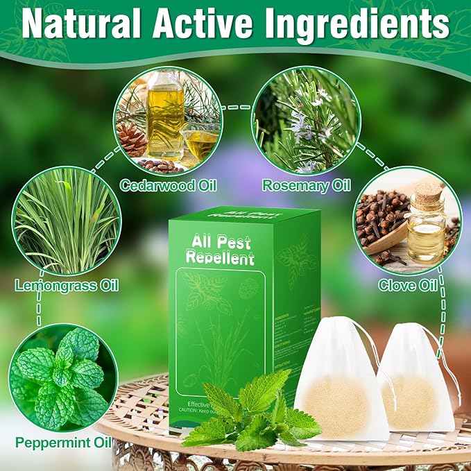 Spider Repellent for Indoor, 36 PCS Natural Spider Deterrent Peppermint Oil Spiders Roach Ant Away, Pest Spider Repellent Solution for House Garage Patio Attic Lawn, Family & Pet Safe