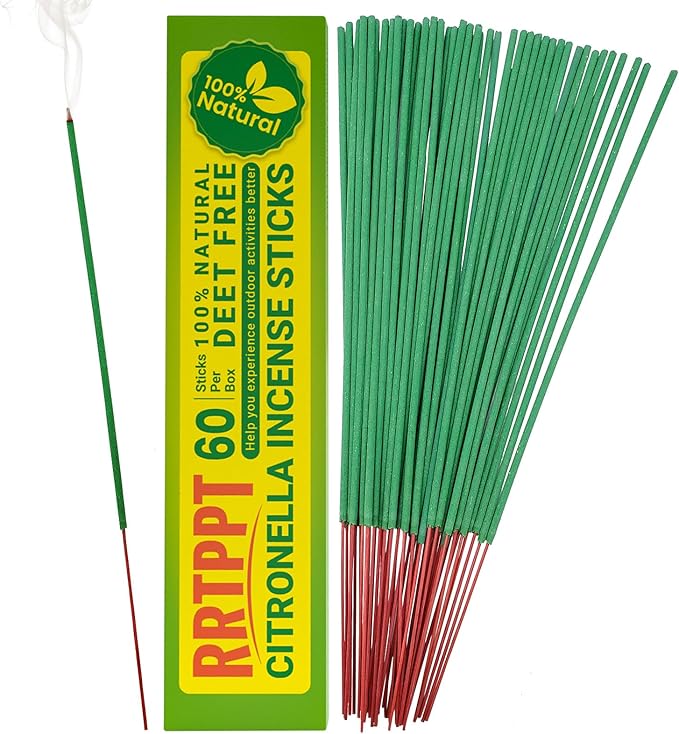 Citronella Incense Sticks with Natural Ingredients Citronella Oil Lemongrass and Rosemary Oil Help You Better Enjoy Outdoor Life (60 Sticks)