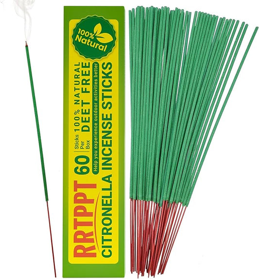 Citronella Incense Sticks with Natural Ingredients Citronella Oil Lemongrass and Rosemary Oil Help You Better Enjoy Outdoor Life (60 Sticks)