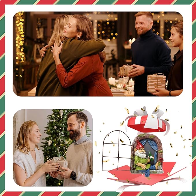 Gnome Tree Hugger, Funny Garden Gnome Resin Statue, Outdoor Ornaments Decor, Whimsical Tree Sculpture Peeker, Patio Yard Lawn Porch Decoration, Gardening Gifts