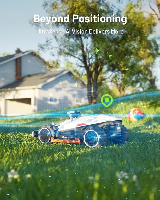 LUBA 2 AWD 5000X Robot Lawn Mower with Replacement Blades, Mowing 1.25 Acres, All-Wheel-Drive for 80% Slope, UltraSense AI Vision & RTK Auto-Mapping, 1.0"-2.7" Adjustable Cutting Height