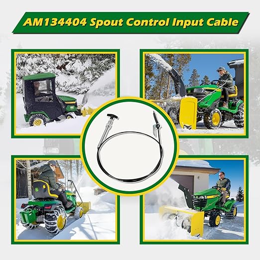 AM134404 Replace for John Deere Spout Control Input Cable, Chute Deflector Cable Fits JD 44 Inch Snow Blower on L 100 110 120 130 X 300 320 340 500 520 540 LA 100 110 120