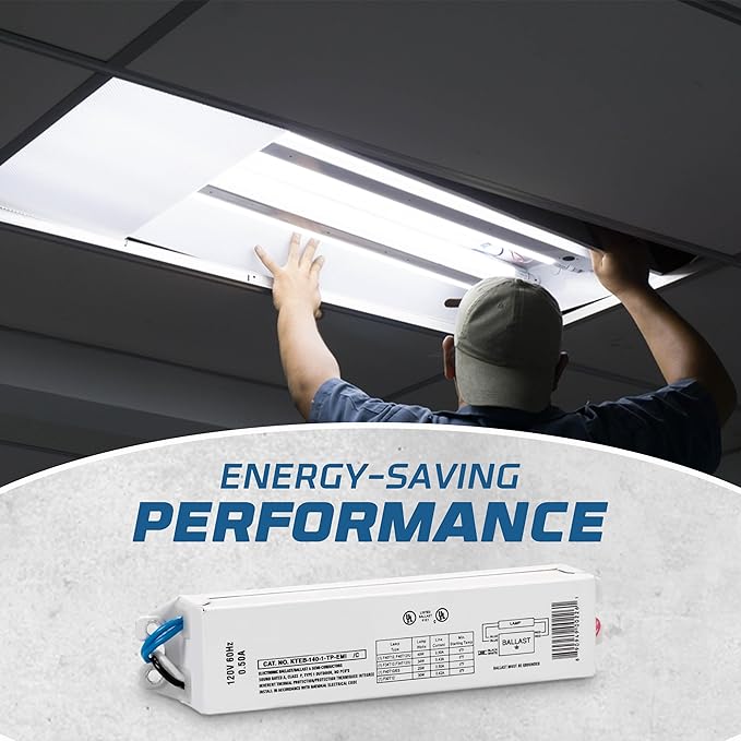 Replacement for Keystone KTEB-140-1-TP-EMI 1 Lamp T12 Electronic Fluorescent Ballast | 120V Input with Instant Start Operation | 0.88 Ballast Factor, UL-Approved