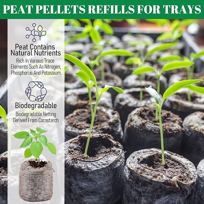 Legigo 200 Pcs 40mm Seed Starter Peat Pellets Pods for Seedlings- Compressed Seed Starting Pellets Seed Starter Pods Plugs Soil Peat Pods for Starting Seeds, Garden Planting Herb Flower Vegetables