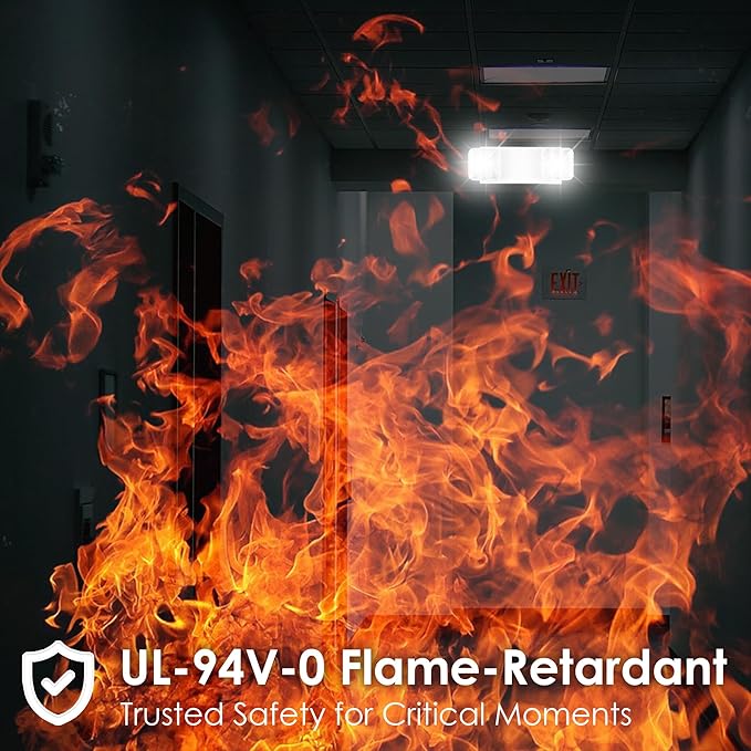 GRUENLICH LED Emergency Light, Exit Lighting Fixtures with Two LED Heads and Back-Up Batteries, UL 924 Qualified, 120/277 Voltage, 1-Pack