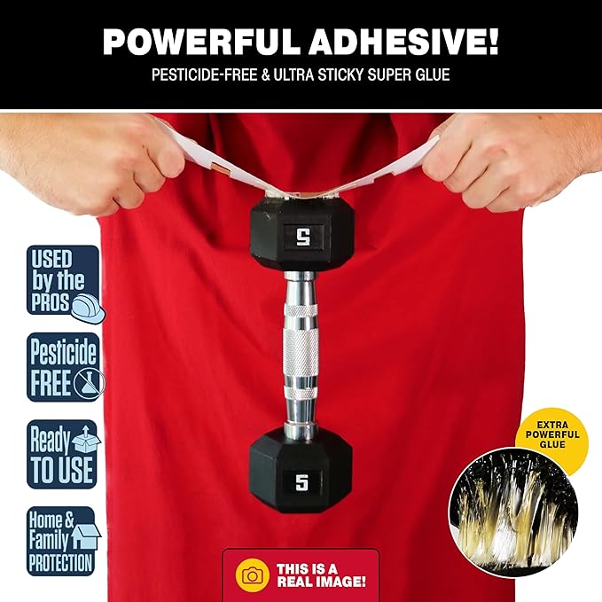 Catchmaster Spider & Insect Glue Traps 45-Pk (15 Sheets), Adhesive Cockroach Killer Glue Boards, Cricket Sticky Traps, Indoor Roach Trap for Home, Garage & Shed, Pest Control for Home