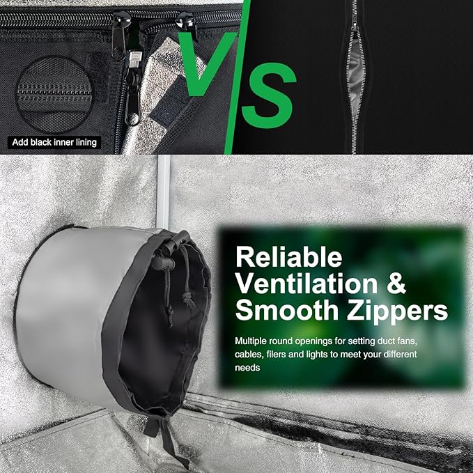 Outvita 4x2 Grow Tent, 48"x24"x60" High Reflective Mylar Hydroponic Plant Growing Room with Removable Floor Tray & Observation Window for Indoor Plant Flower Herb