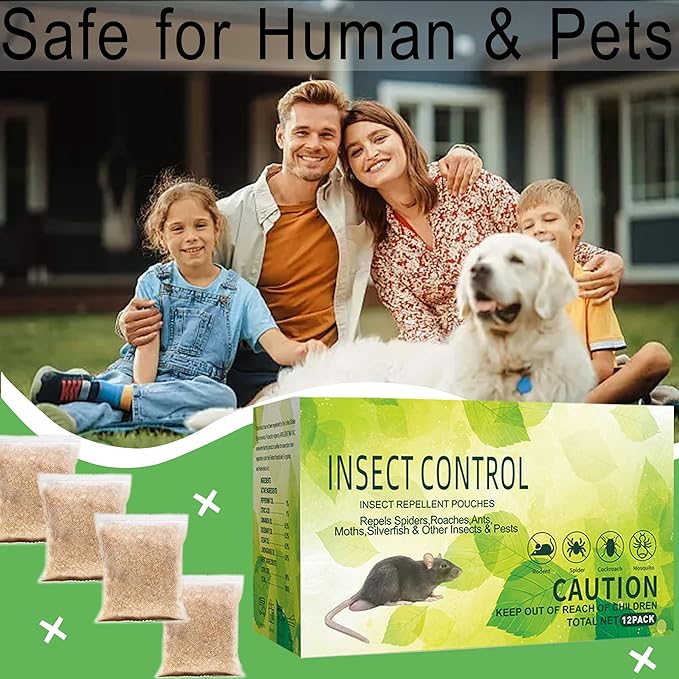 Mouse Repellent Pouches 12 Pack with Peppermint Oil,Mice Deterrent for Indoor Outdoor,Natural Rodent Repellent Get Rid of Rats, Mice, Squirrels - Safe for Pets and Family Rat Repellents for House, Car