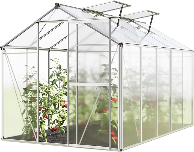 Greenhouse Jasmin 5 Aluminum Frame - 6.3 x 10.4 ft Approx. 6 mm Polycarbonate Panels