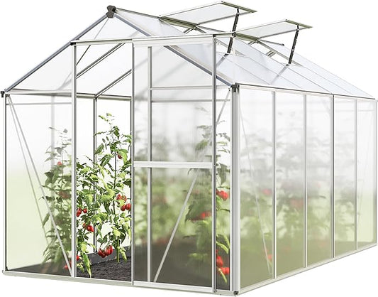 Greenhouse Jasmin 5 Aluminum Frame - 6.3 x 10.4 ft Approx. 6 mm Polycarbonate Panels