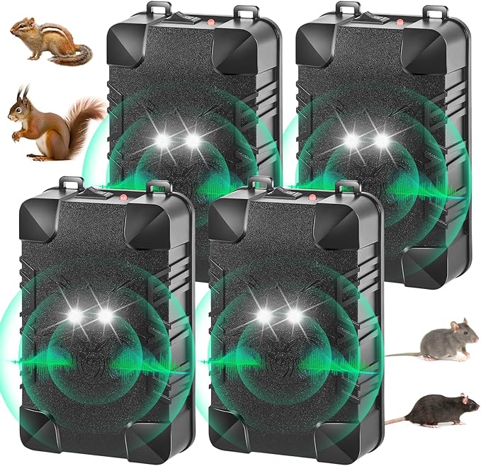 Car Rodent Repellent Under Hood Rodent Repeller Ultrasonic Battery Operated Rat Deterrent for Car Engine Mouse Deterrent,Rat Repellent for Car,Keep Rodents Mice Out of Barn Garage (4)