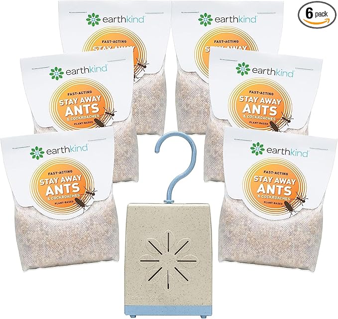 EarthKind Stay Away Ants & Cockroaches Deterrent Pouches - Easy-to-Use, Botanical Pest Control - for Kitchen, Pantry, Countertops & Food Spaces - 6-Pack with Extended Release Pouch Pod