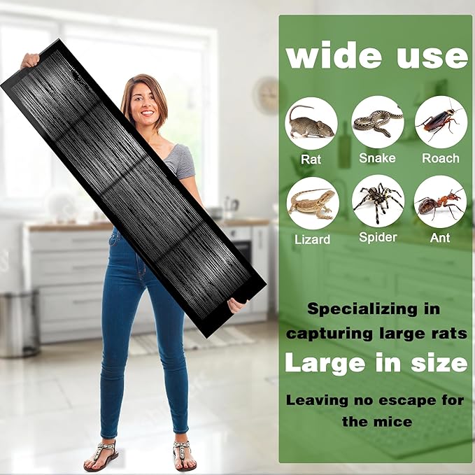 12 Pack Extra Large Glue Traps for Mice and Rats, Heavy Duty Super Sticky Traps for Mice Rats Snakes, Rat Glue Trap for Indoor Outdoor (48" x 11")