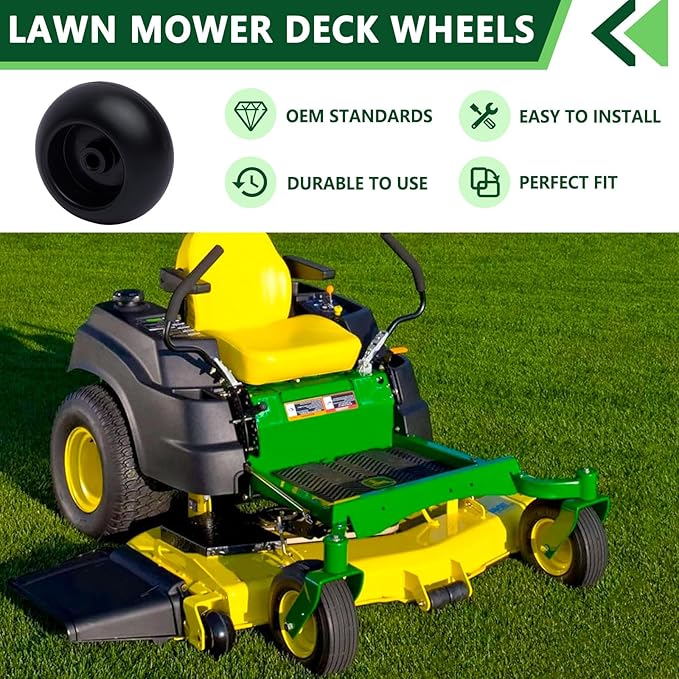 4 Pack lawn mower Deck Wheels Replacement 753-04856A Fits Cub Cadet RZT50 RZT54 LT1050 AM116299 M111489