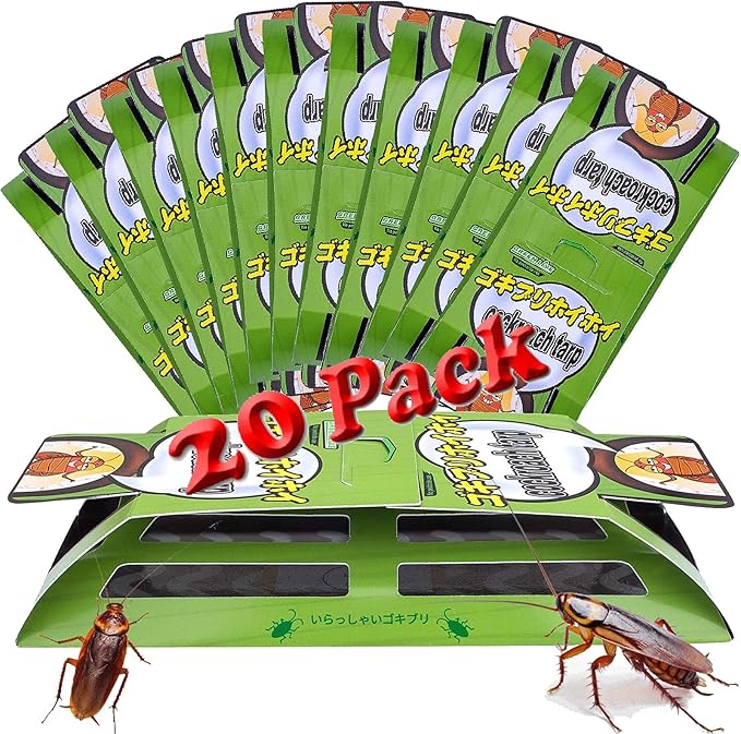Roach Trap (20Pack) -Cockroach Traps Indoor with Bait,Roach Motel -Child hild & Pet Friendly