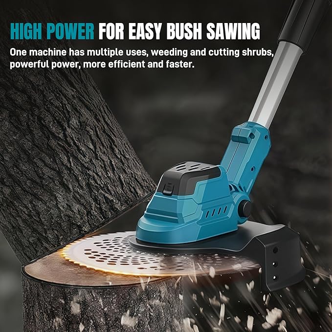 Electric Weed Wacker with Wheel Brushless Cordless Weed Eater Battery Powered| 60 Minute Battery Life | Silent Design, One Click Start | Suitable for Small and Medium-Sized Lawns