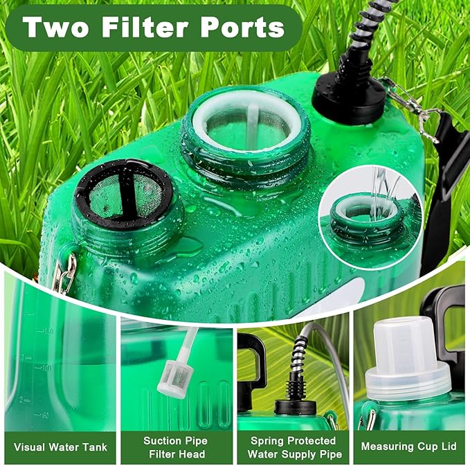 Pump Sprayer 1 Gallon Battery Powered Sprayer 1 Gallon, Upgrade Powerful with 3 Mist Nozzles, Rechargeable Handle, Retractable Wand, Sprayer with Adjustable Shoulder Strap for Garden,Lawn,Cleaning