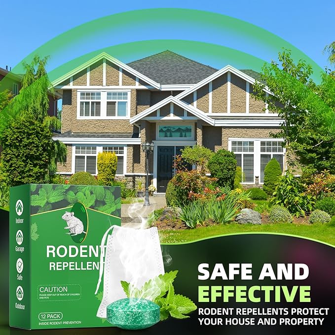 24PCS Mouse Rodent Rat Repellent Natural Peppermint Oil Mouse Repellent Balls for Rats Mice Deterrent for Indoor & Outdoor Use,Friendly to Human & Pet