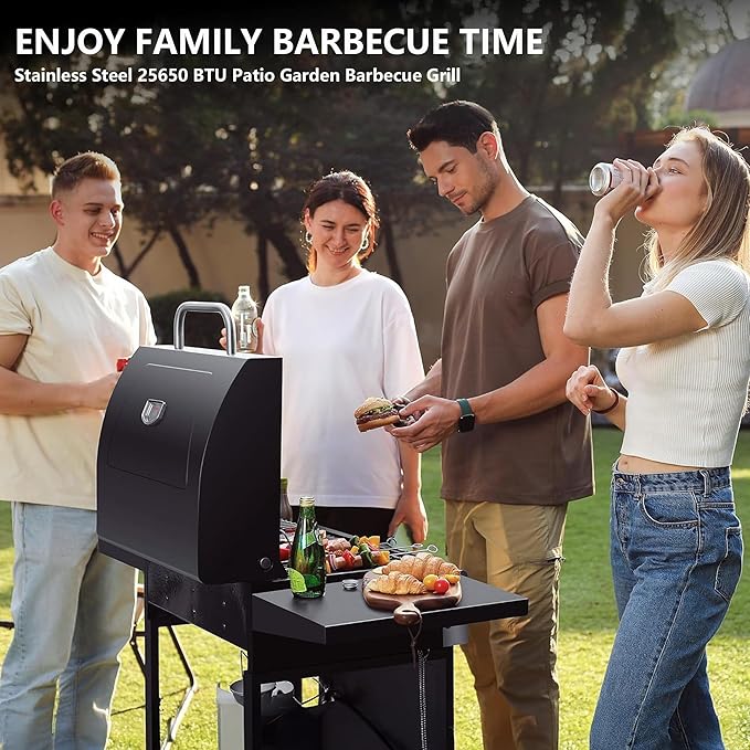 4-Burner Propane Gas BBQ Grill with Plate, 49200 BTU 2 in 1 Propane Griddle Grill Combo with 2 Foldable Side Table for Outdoor Cooking Camping Patio Backyard (4 burner +griddle)