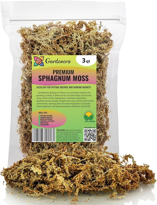 Premium New Zealand Sphagnum Moss - Organic Hand Mixed Long Fibered Sphagnum Moss Orchid - 3 Quart