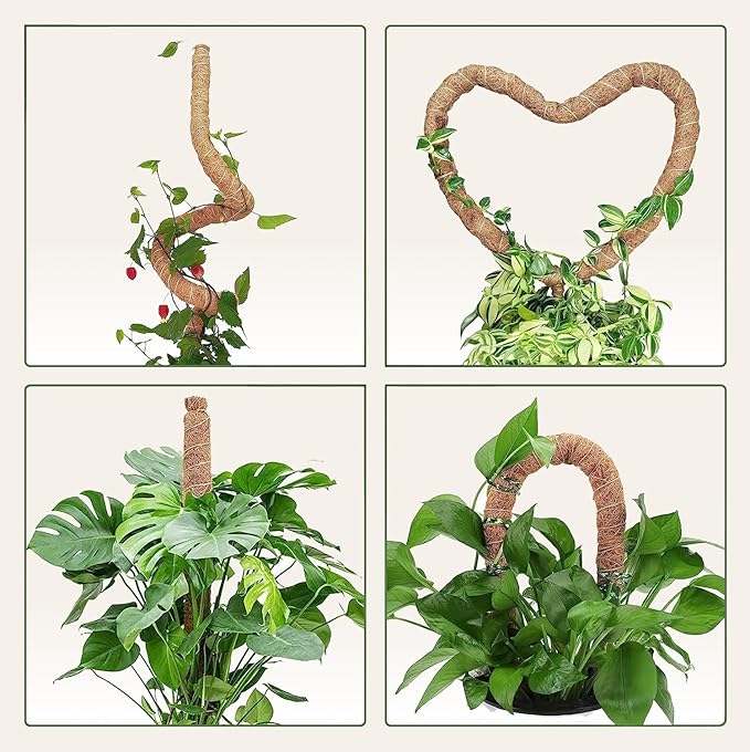 Moss Pole Monstera Plant Support – 2 Pack 28” Bendable Moss Pole Monstera Plant Support, Plant Stakes for Indoor Plants, Tall Plant Sticks Support for Climbing Plants