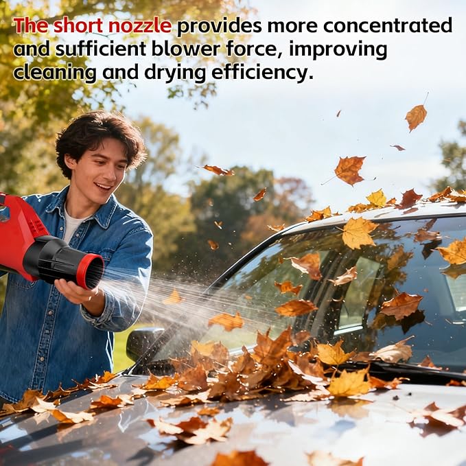 Car Drying Nozzle for Milwaukee M18 Fuel Leaf Blowers 3017-20,Short Nozzle Attachment Compatible with Milwaukee Blower, Durable Compact Design for Car Detailing & Snow Removal