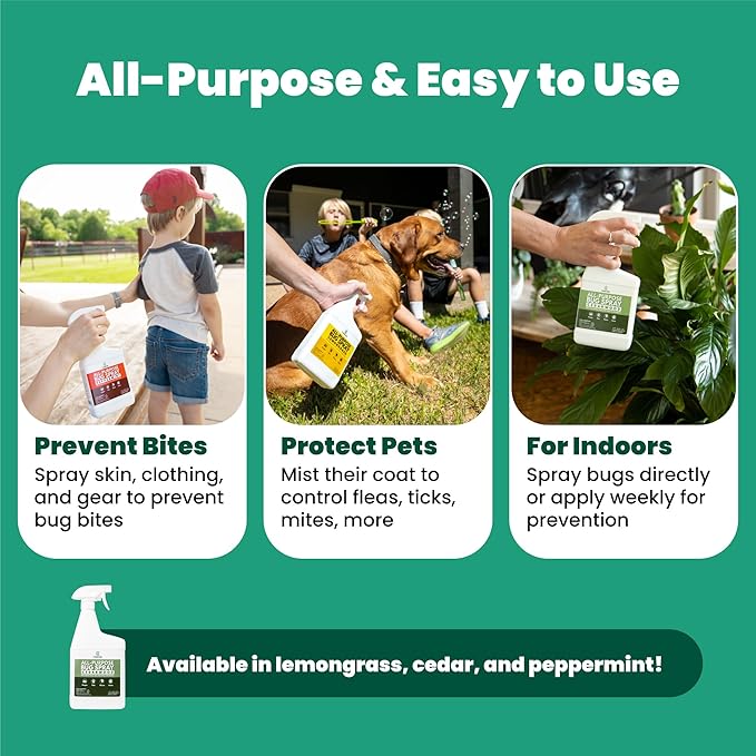 Cedarcide All-Purpose Bug Spray | Kill and Control Mosquitos, Fleas, Ticks, Ants | Made with Natural Essential Oils | Use on People, Pets & Kids (Cedarwood, Pint (16 Oz.))