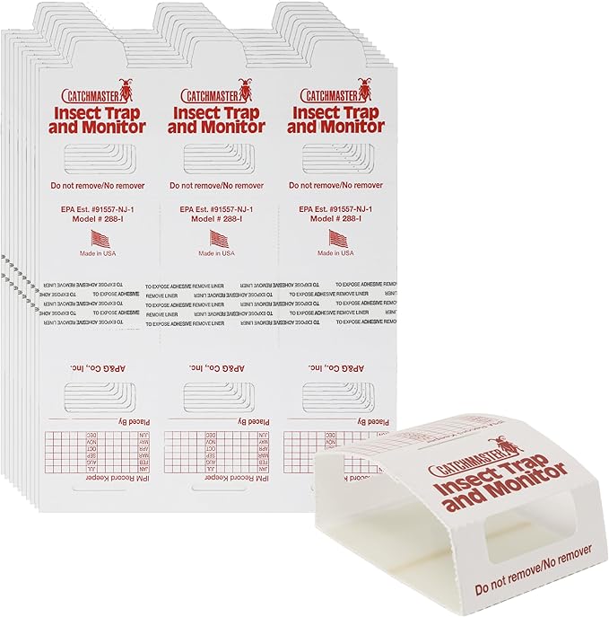 Catchmaster Spider & Insect Glue Traps 30-Pk (10 Sheets), Adhesive Cockroach Killer Glue Boards, Cricket Sticky Traps, Indoor Roach & Bug Catcher for Home, Garage & Shed, Pet Safe Pest Control