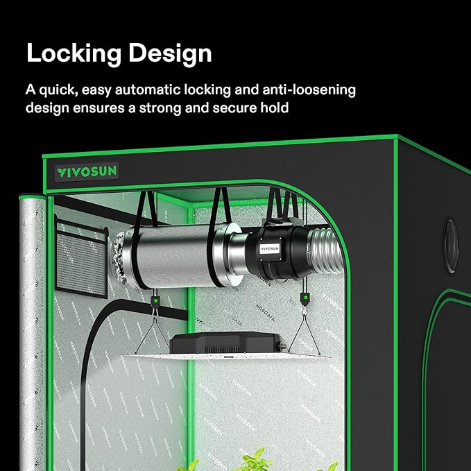 VIVOSUN 1-Pair 1/8 Inch Adjustable Grow Light Hanger, Heavy Duty Rope Hanger with Reinforced Metal Gears, 8Ft. Long and 150 lbs Weight Capacity Rope for Grow Light, Inline Fan, Filters