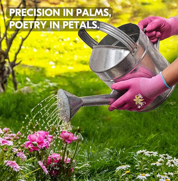 Vgo... 3 Pairs Women’s Gardening Gloves - Non-Slip Nitrile Coated, Breathable for Outdoor, DIY, Ranch, Camping(RB6013)