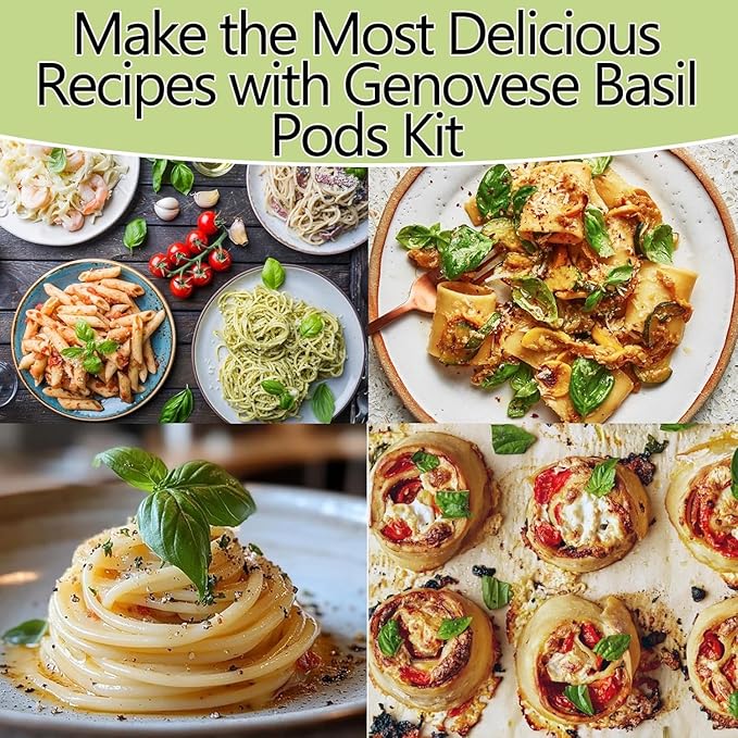 Basil Seed Pods for All Hydroponics Growing Systems, 12 Pods Herb Kit with 200+ Seeds of Genovese Basil, Grow Your Own Herb Garden at Home