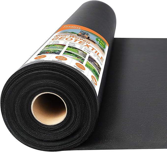 8oz 6FTx110FT Non Woven Geotextile Fabric for French Drains, Landscaping, Underlayment, Weed Control, Construction, Erosion Control