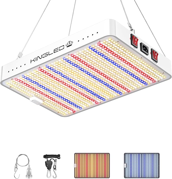 Kingled KP2000 LED Grow Light, Full Spectrum Grow Lights with Veg Bloom Mode, High PPDF for 3x3 Ft Coverage, Indoor Hydroponic Grow Tent Light for Seedling to Flowering