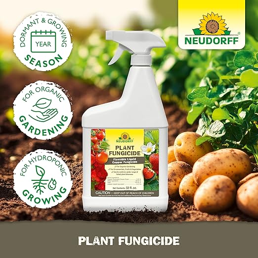 Plant Fungicide Spray, Copper Soap Fungicide for Roses, Fruits & Vegetables Control Powdery Mildew and Other Diseases and Fungus for Organic Gardening, Ready-to-Use (32 oz)