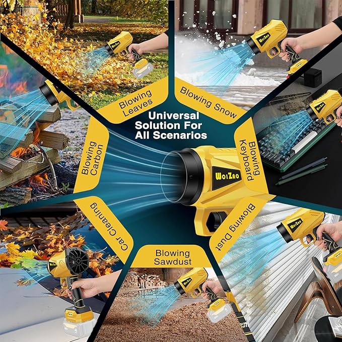 Handheld Leaf Blower Cordless Brushless Compatible with DeWalt 20V Battery,Extended Nozzles,Mini Lightweight Small Turbo Jet Blower for Patio,Lawn,Yard,Snow Leaves and Dust Car Dryer,001