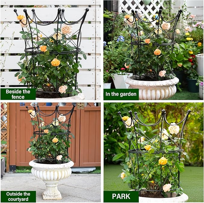 Large Obelisk Trellis for Plant Supports 18.5in x 22.9in - Durable Metal Garden Support Cage for Peonies, Ideal for Indoor & Outdoor Use, Elegant Design, Easy to Install