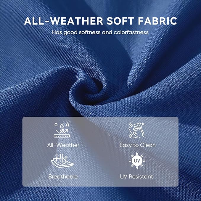 Outdoor Rattan Chair Cushions 2 Packs - Outside High Back Comfortable Thickened Pillow 22x24 with Zipper Cover for Patio Rocking Swivel Chairs Loveseat Sofa – Blue/Crescent