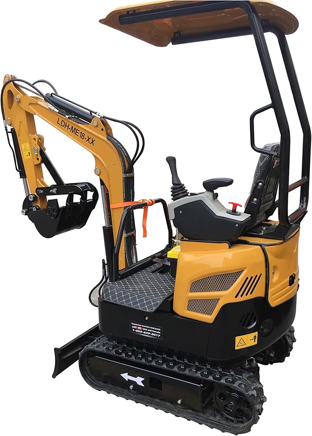 2000lbs Mini Excavator Small Excavator with Backhoe Thumb for Garden, Farm, Park, Road Micro Trench Digger Crawler, Gasoline EPA, US Stock